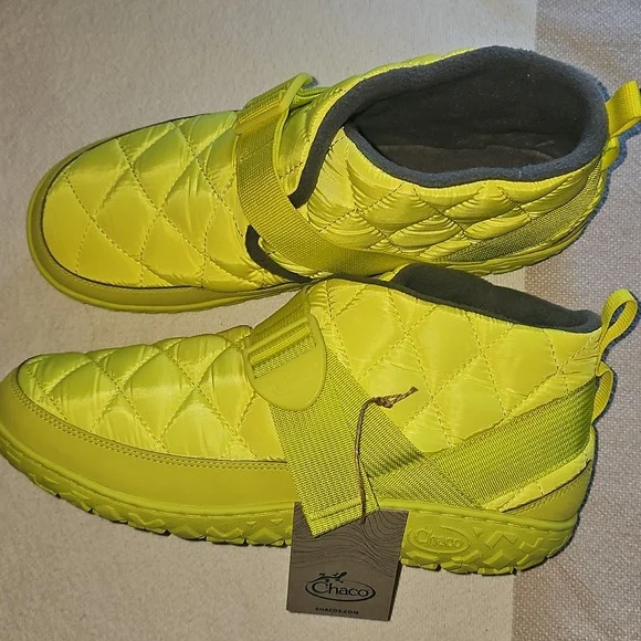 NWT Chaco Ramble Puff Mens 11.5 Hi Viz Green Fleece Lined - Picture 2 of 9